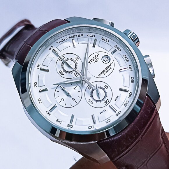 NEW STOCK - TISSOT Swiss Chronograph Tachymeter Quartz Formal Men's Wristwatch - Picture 1 of 9
